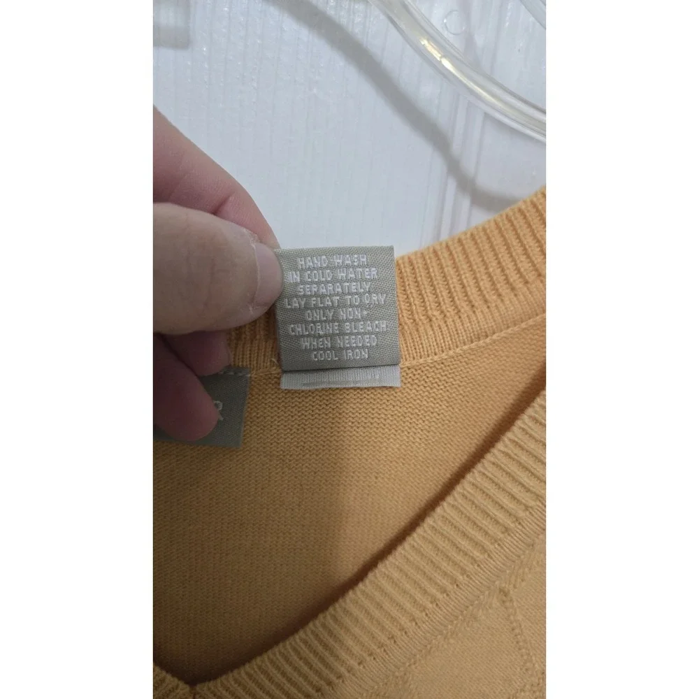 Vintage Fieldgear Men's 100% Cotton Argyle Sweater Vest L Tan Made in Hong Kong